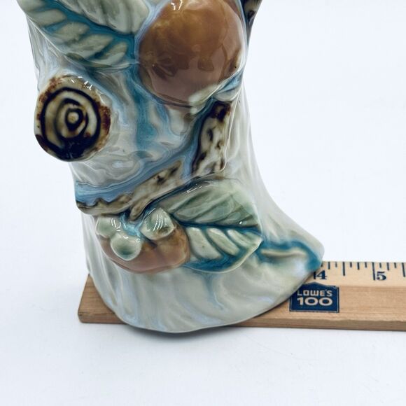 Vintage Wall Pocket Tree Stump with Peaches or Apples & Leaves on a Branch - Picture 9 of 10